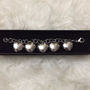 Stainless Steel Heart Charm Bracelet